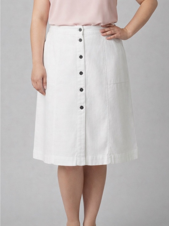 George Dresses & Skirts - George White Stretch Button Front Skirt 18W